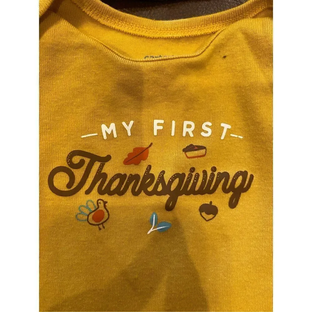 ✅Carter’s fall bundle thanksgiving overalls Sz 12 months